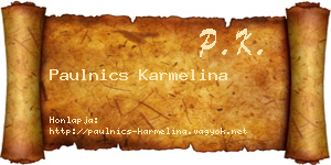 Paulnics Karmelina névjegykártya